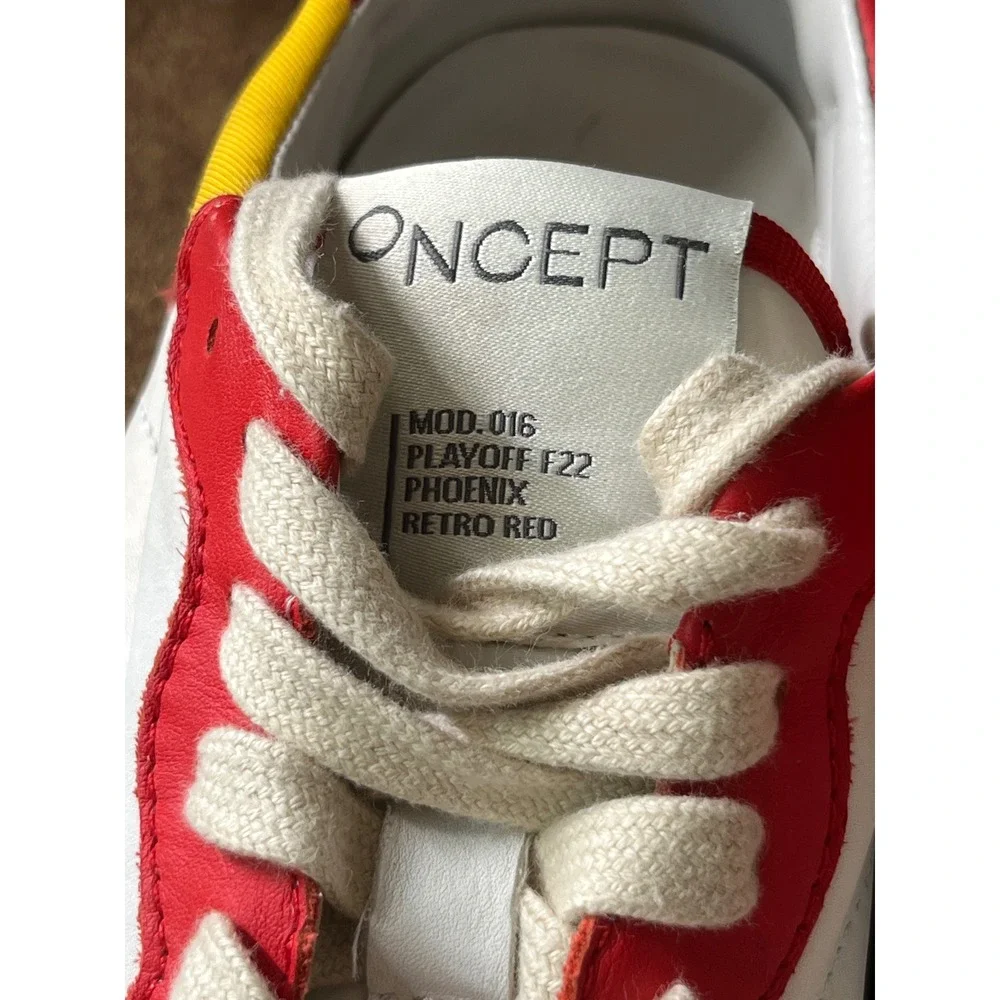 ONCEPT ANTHROPOLOGIE Phoenix Sneakers Shoes RETRO RED w/Yellow & White SIZE 6.5